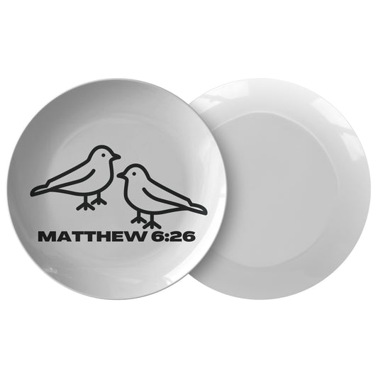 decorative white dinner plate with bible verse