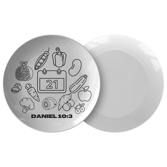 decorative white dinner plate with bible verse