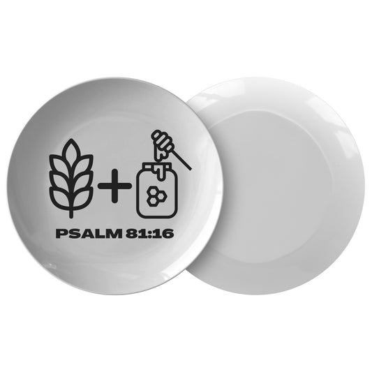 decorative white dinner plate with bible verse