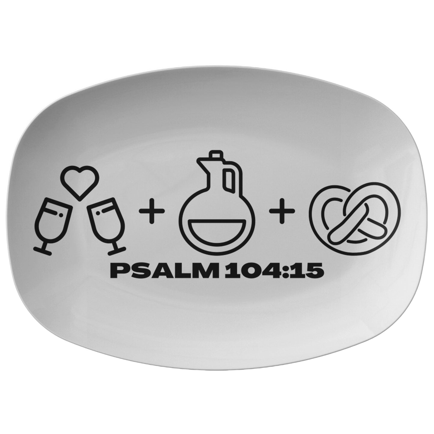 decorative white platter with bible verse