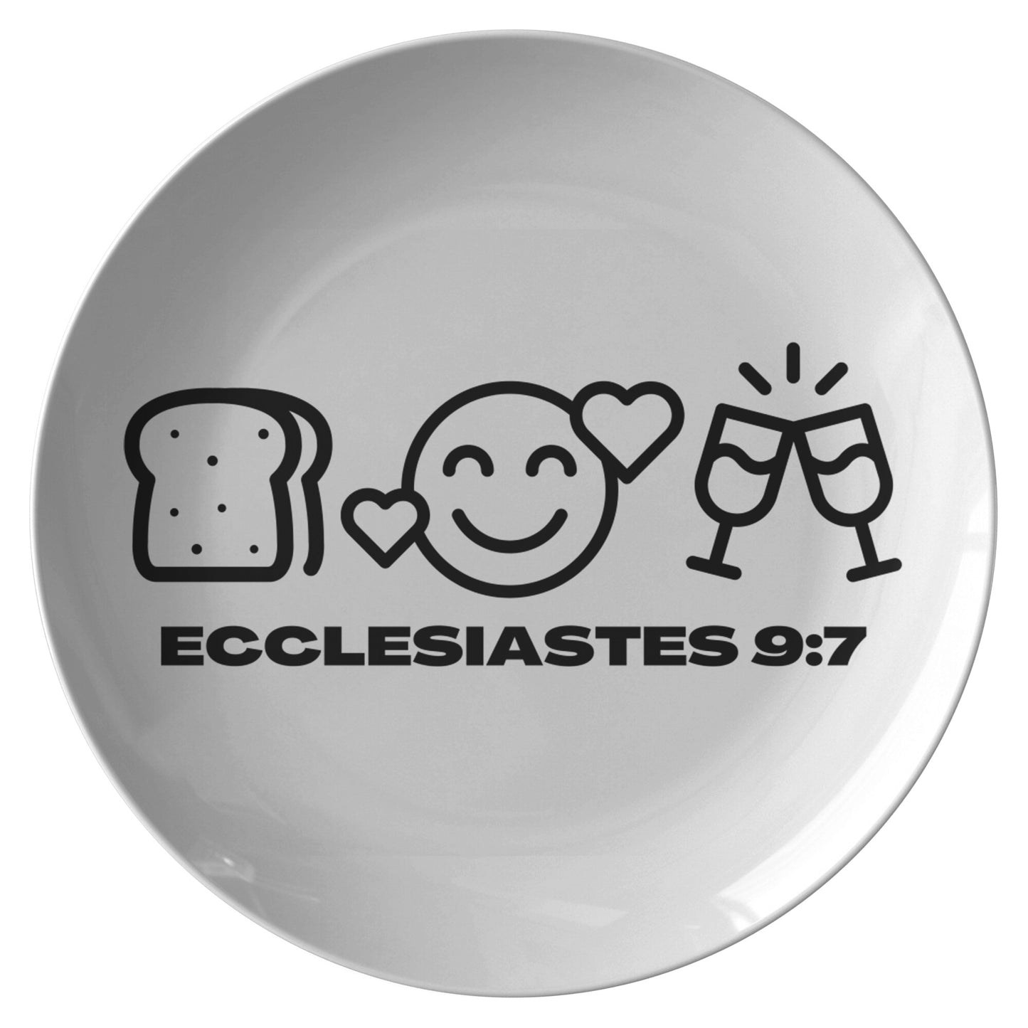 decorative white dinner plate with bible verse