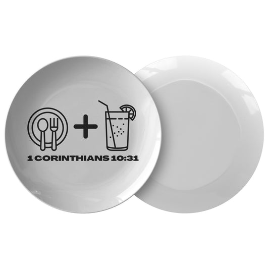 decorative white dinner plate with bible verse