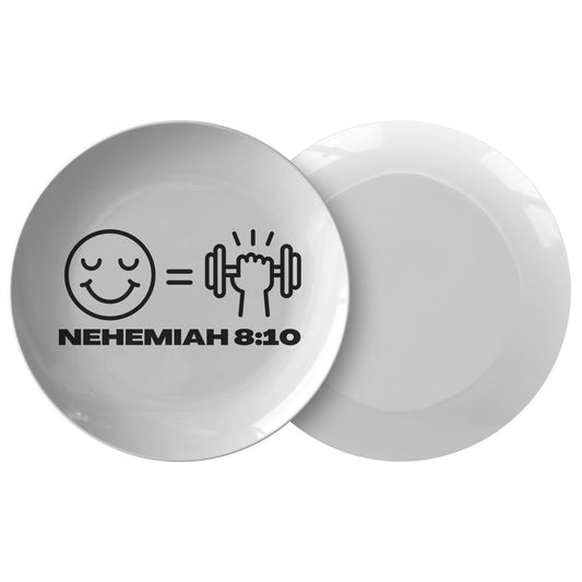 decorative white dinner plate with bible verse