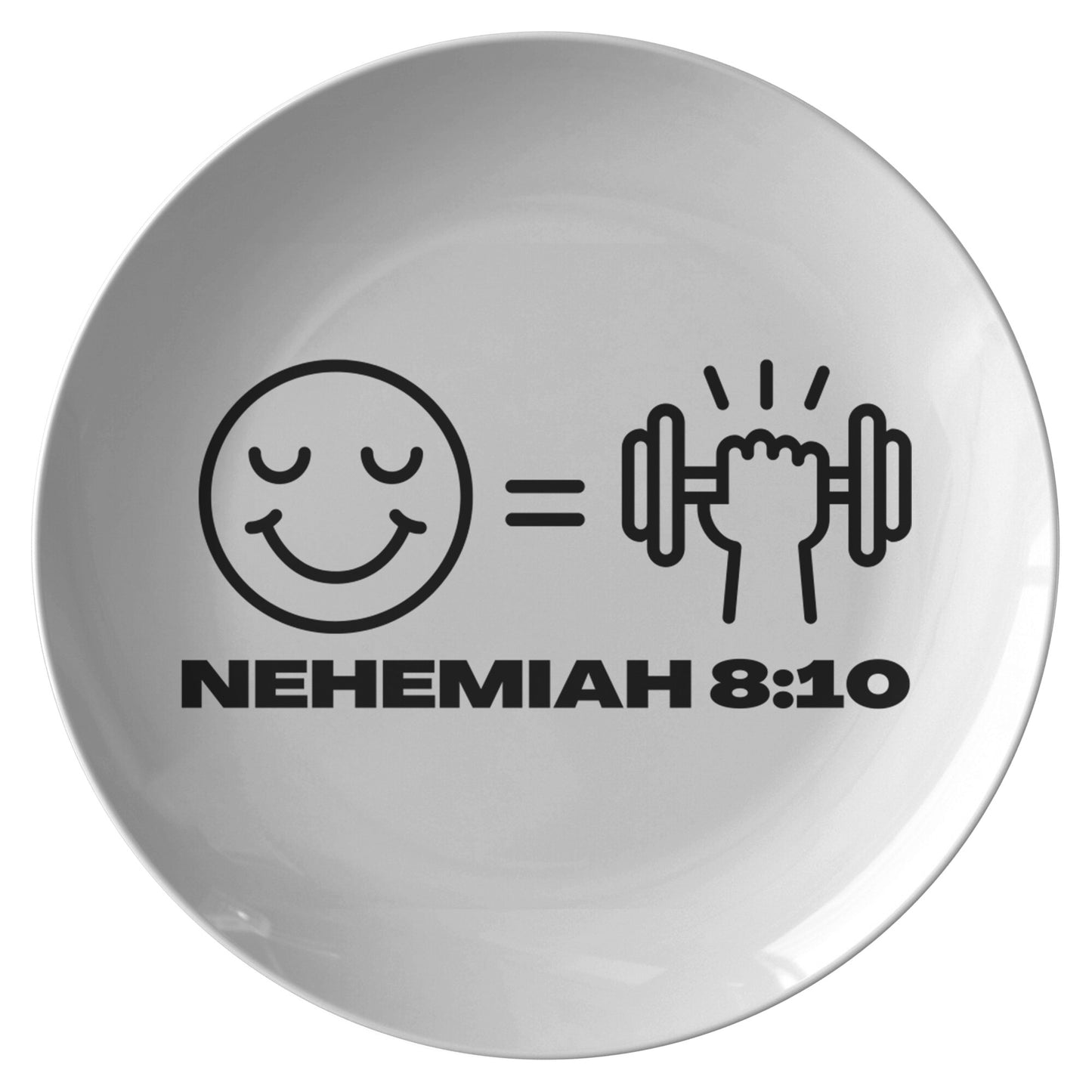 decorative white dinner plate with bible verse