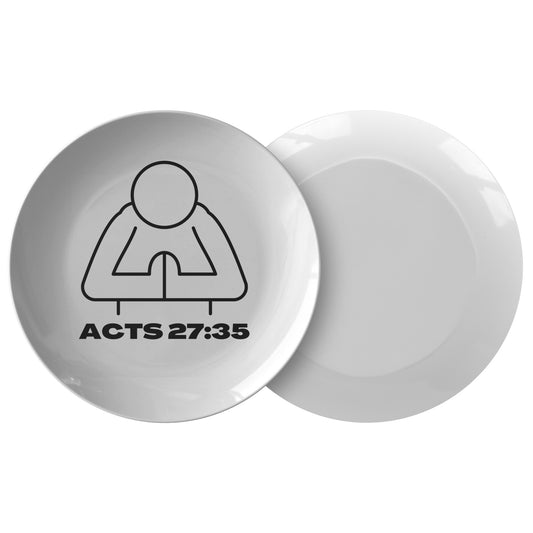 decorative white dinner plate with bible verse