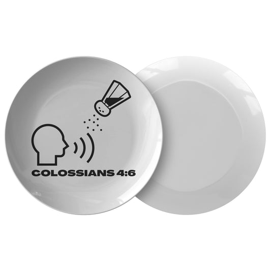 decorative white dinner plate with bible verse