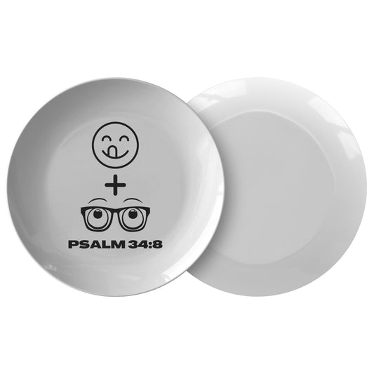 decorative white dinner plate with bible verse