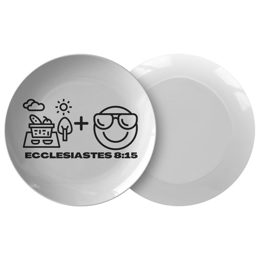 decorative white dinner plate with bible verse