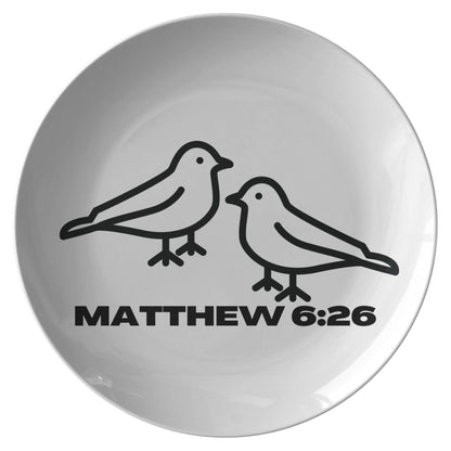 decorative white dinner plate with bible verse