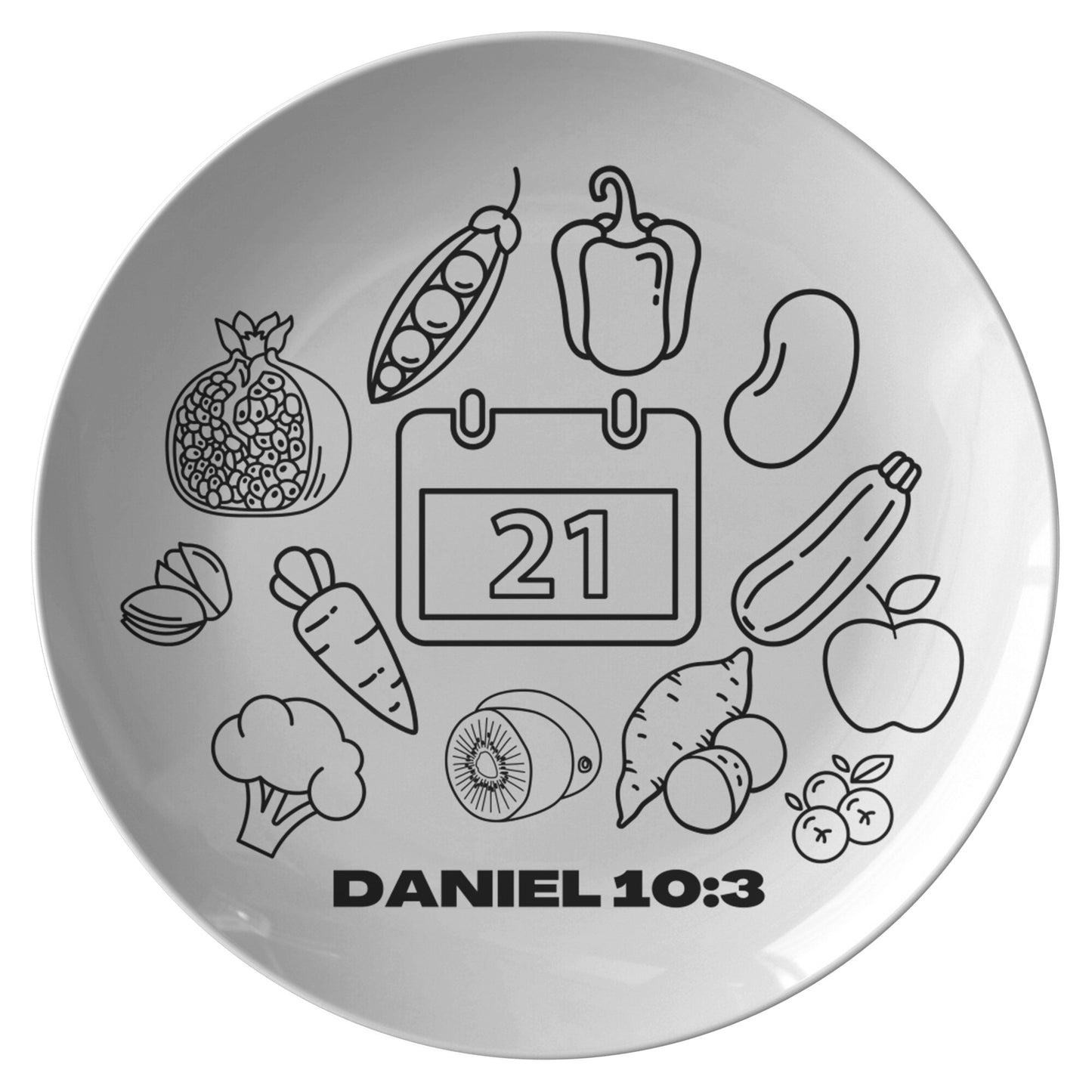 decorative white dinner plate with bible verse