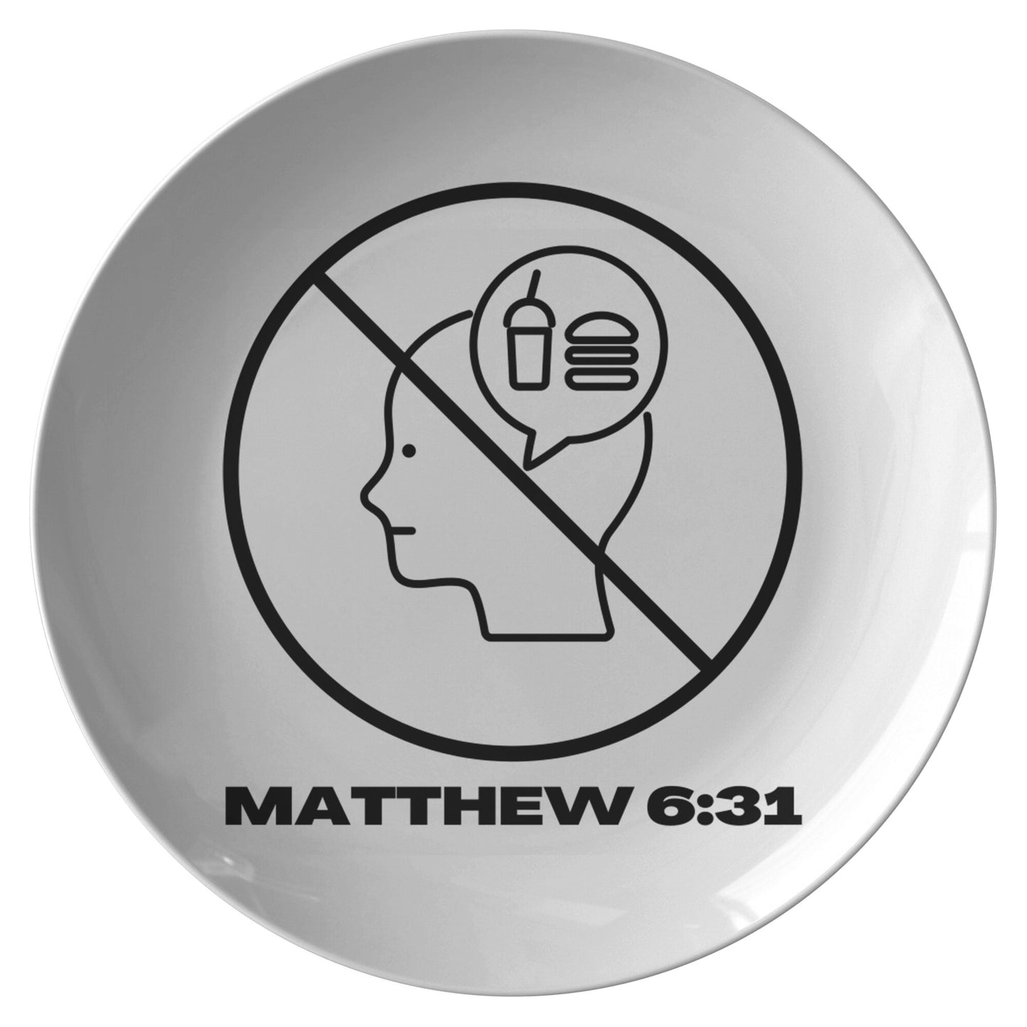 decorative white dinner plate with bible verse