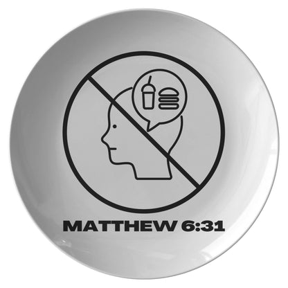 decorative white dinner plate with bible verse