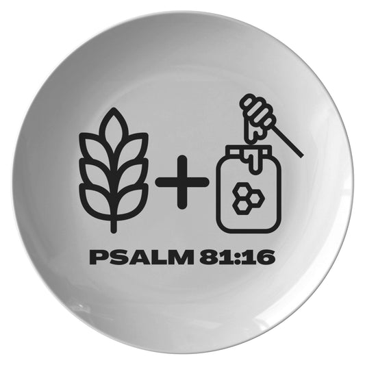 decorative white dinner plate with bible verse