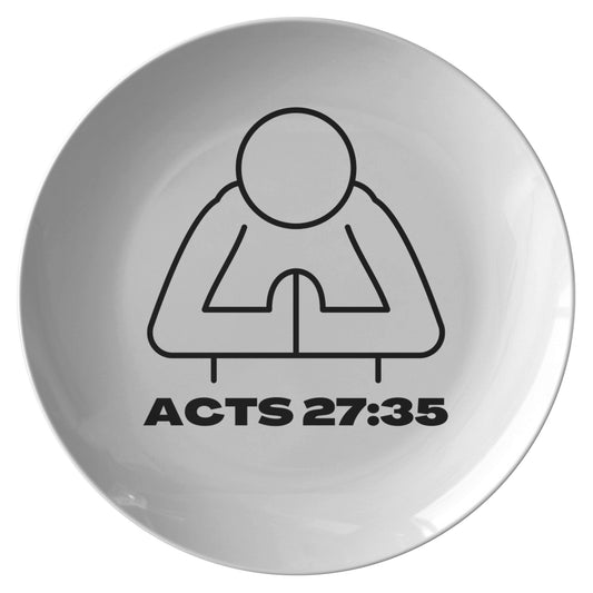 decorative white dinner plate with bible verse