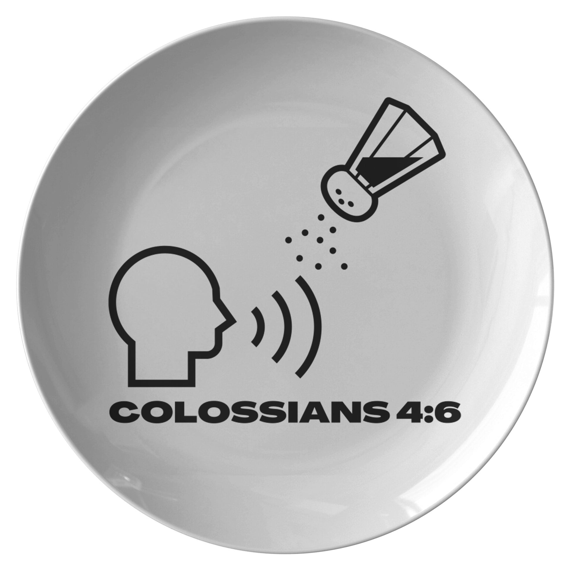decorative white dinner plate with bible verse