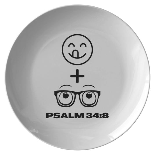 decorative white dinner plate with bible verse